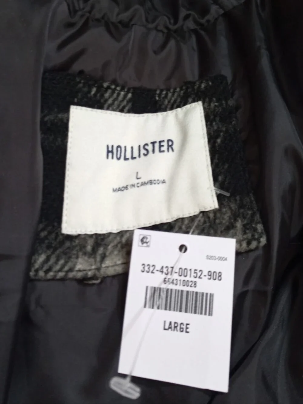 Hollister hooded plaid flannel skater jacket
